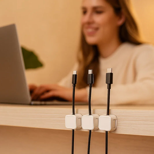 Magnetisk kabelorganisatör - Självhäftande kabelhantering 6-pack