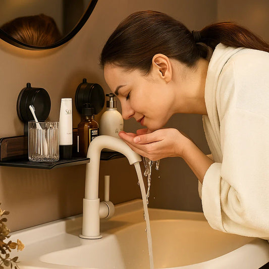 Badrums sugkop handfatshyllan i valnöt design