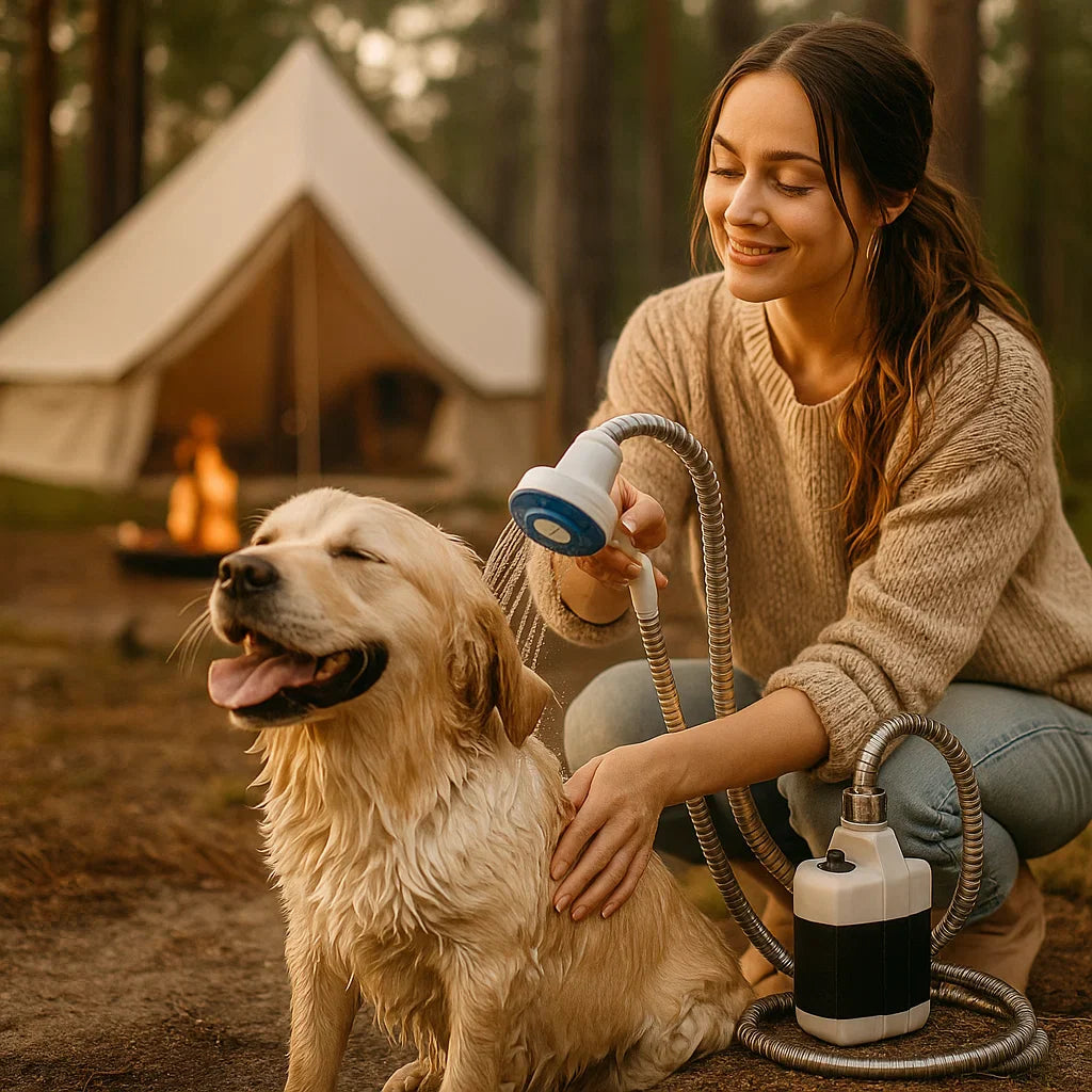 Bärbar USB-campingdusch för utomhusbruk