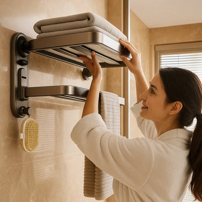 Fällbar sugkopps handdukshållare