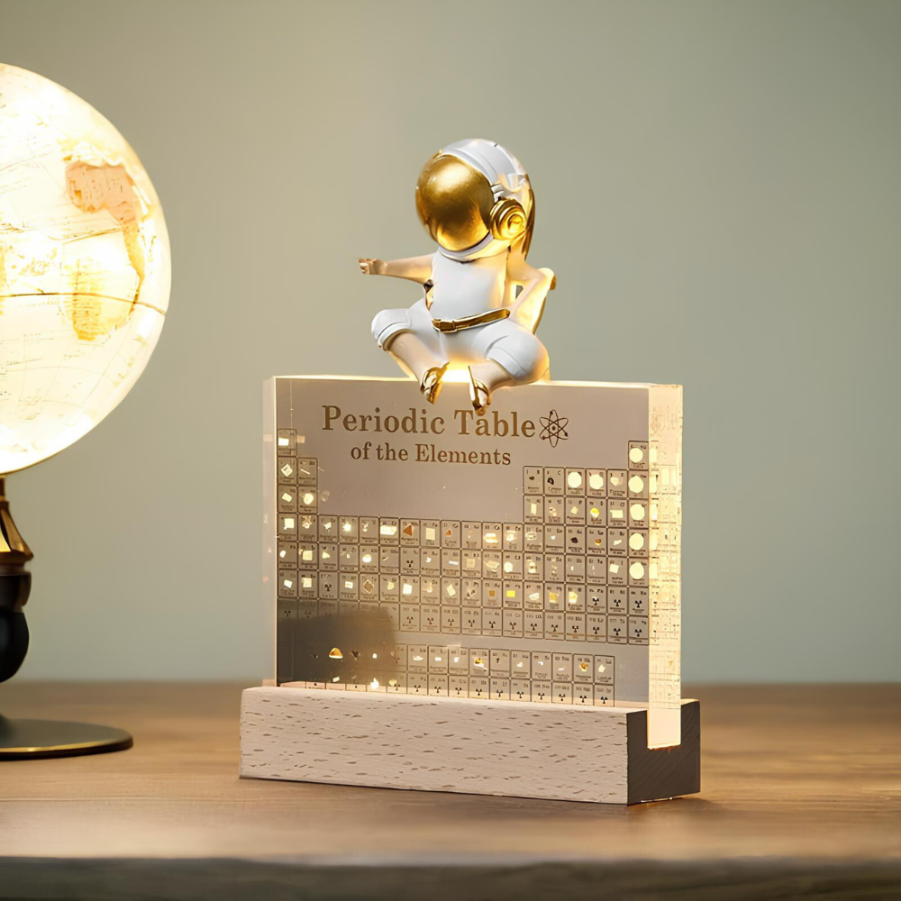 Elementa Lux | Belyst periodiskt system med äkta elementprover