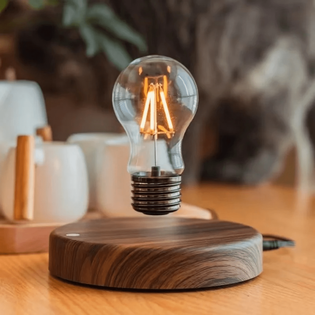 AURAFLOAT – Svävande LED-lampa med magnetupphängning och touchkontroll