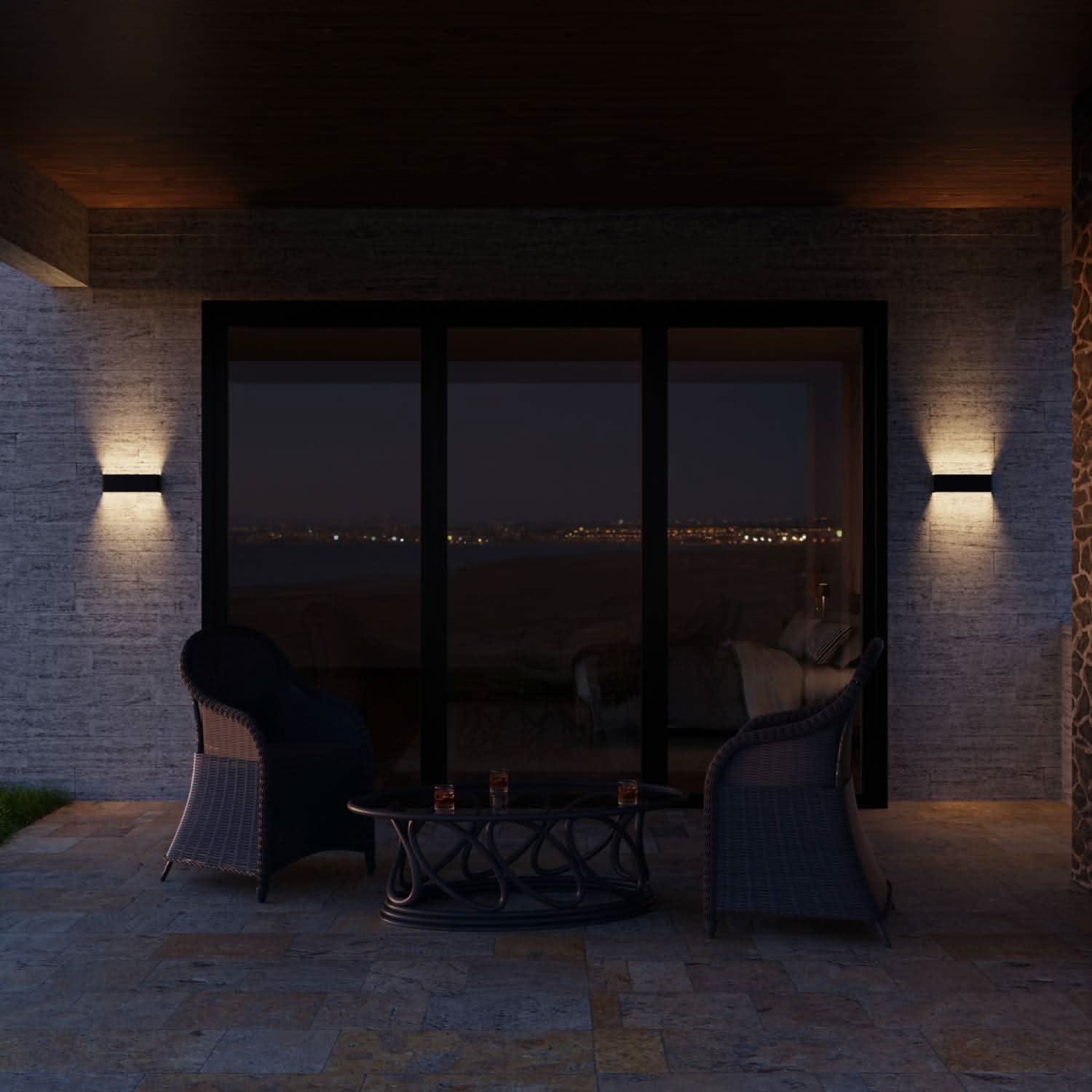 Utomhus LED Vägglampa Modern Rektangel