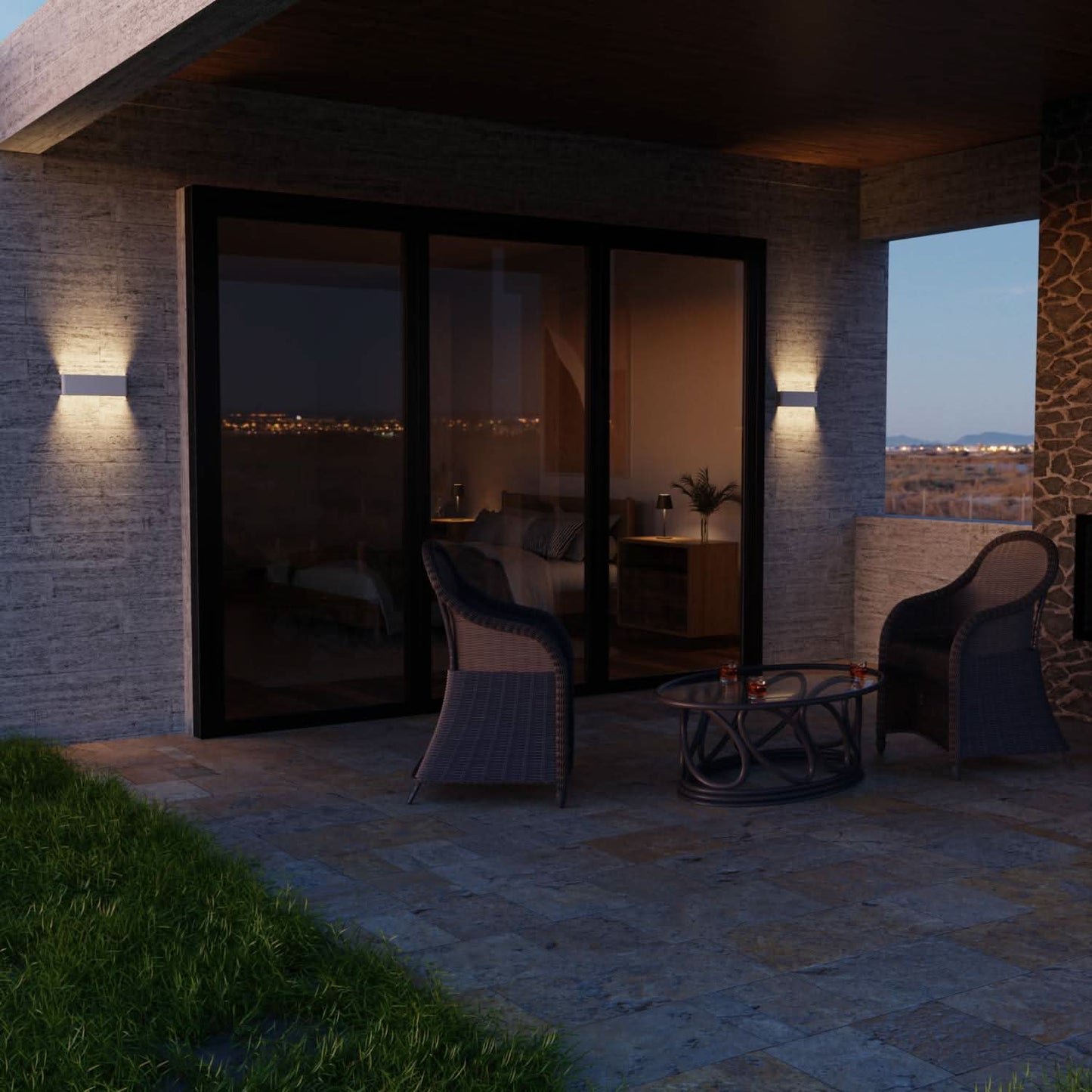 Utomhus LED Vägglampa Modern Rektangel