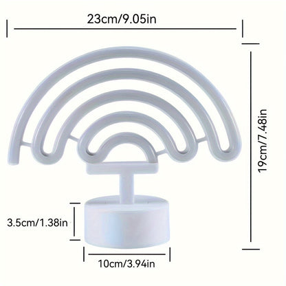 RainbowGlow - Söt Regnbågs Neonljus med Lampfot