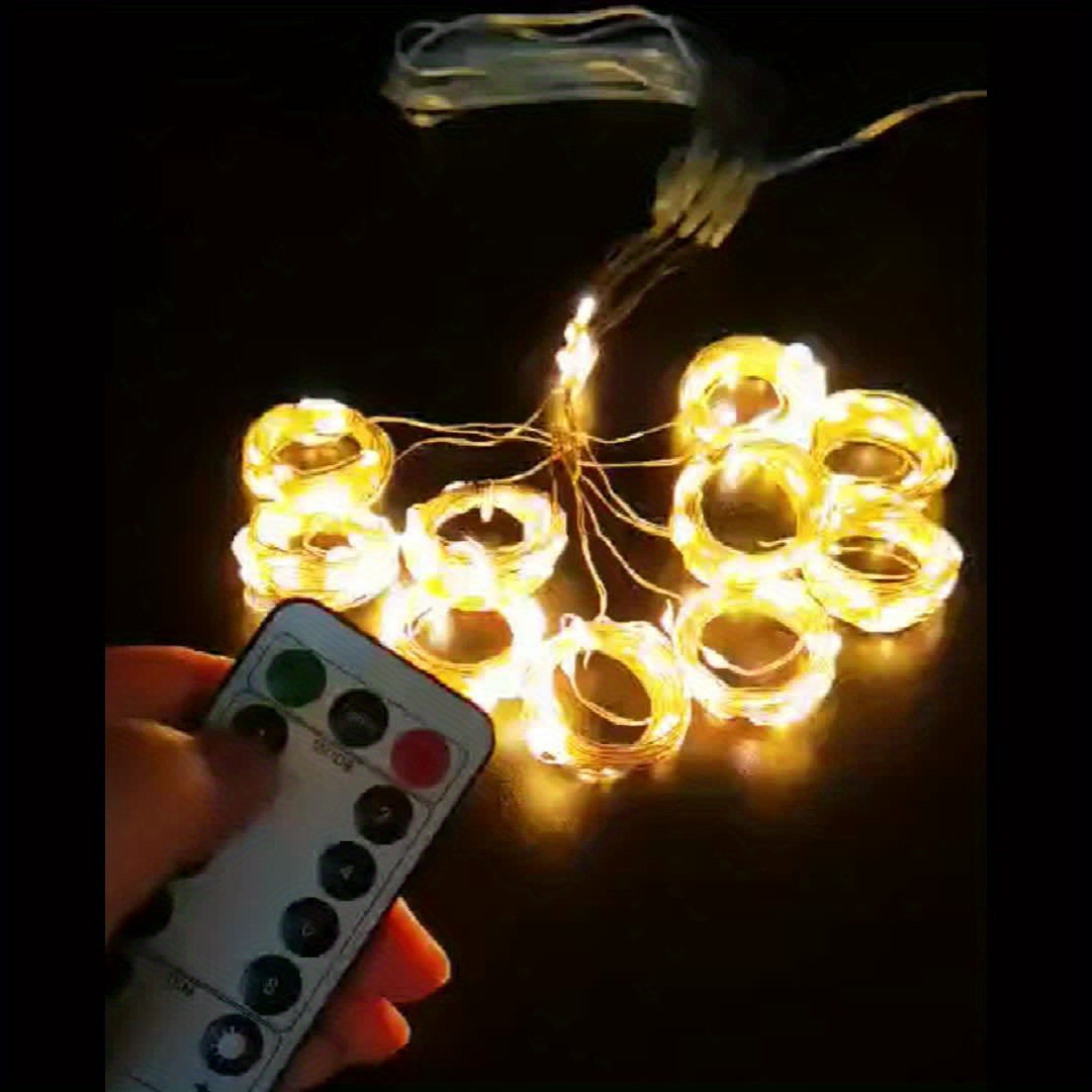 Fairy Curtain Lights USB Fjärrkontroll Varm Vit