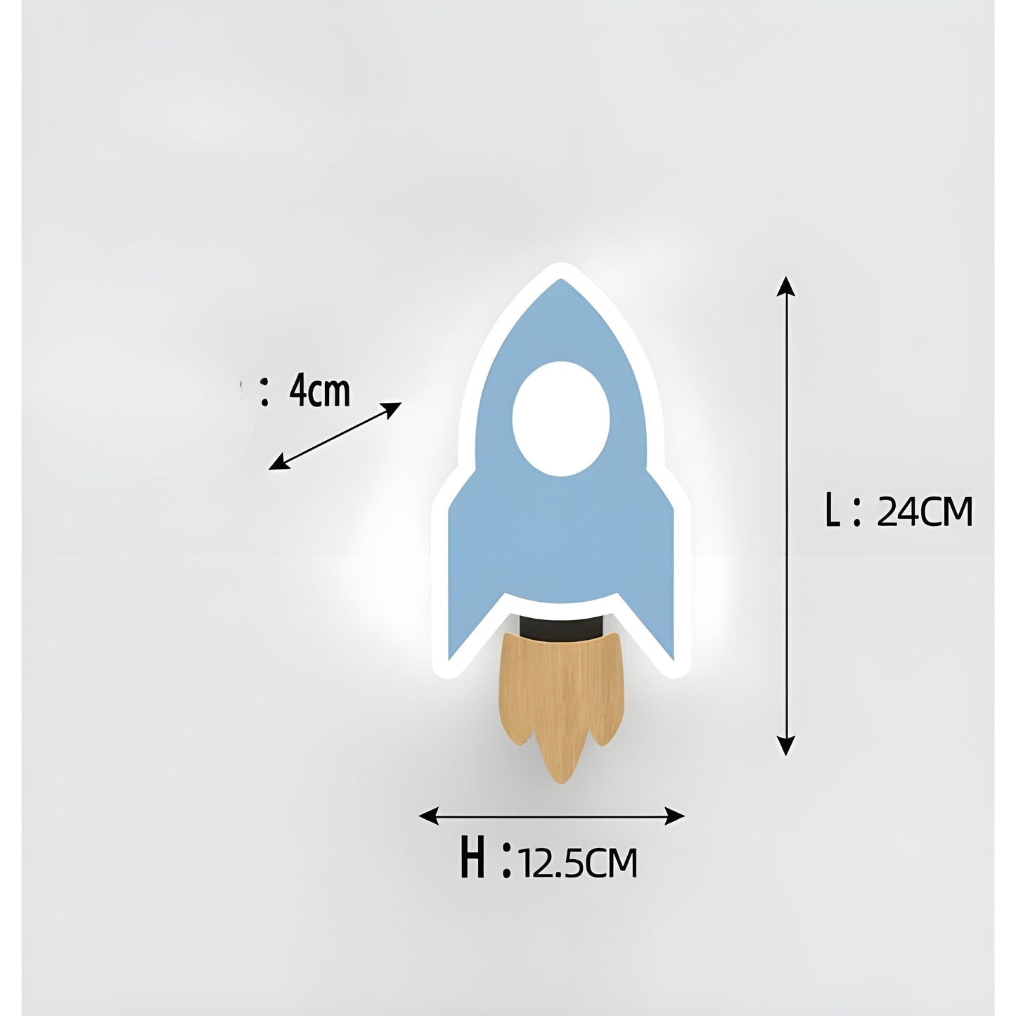 RocketGlow Ljus - Dekorativ Barns Tecknad Raket LED Vägglampa