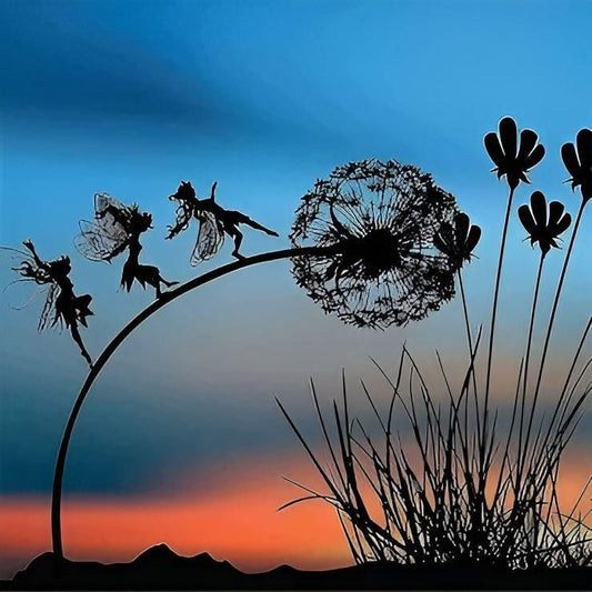 Metall-Dandeljon – Dekorativ, Filigran Fe-dekoration för Trädgård