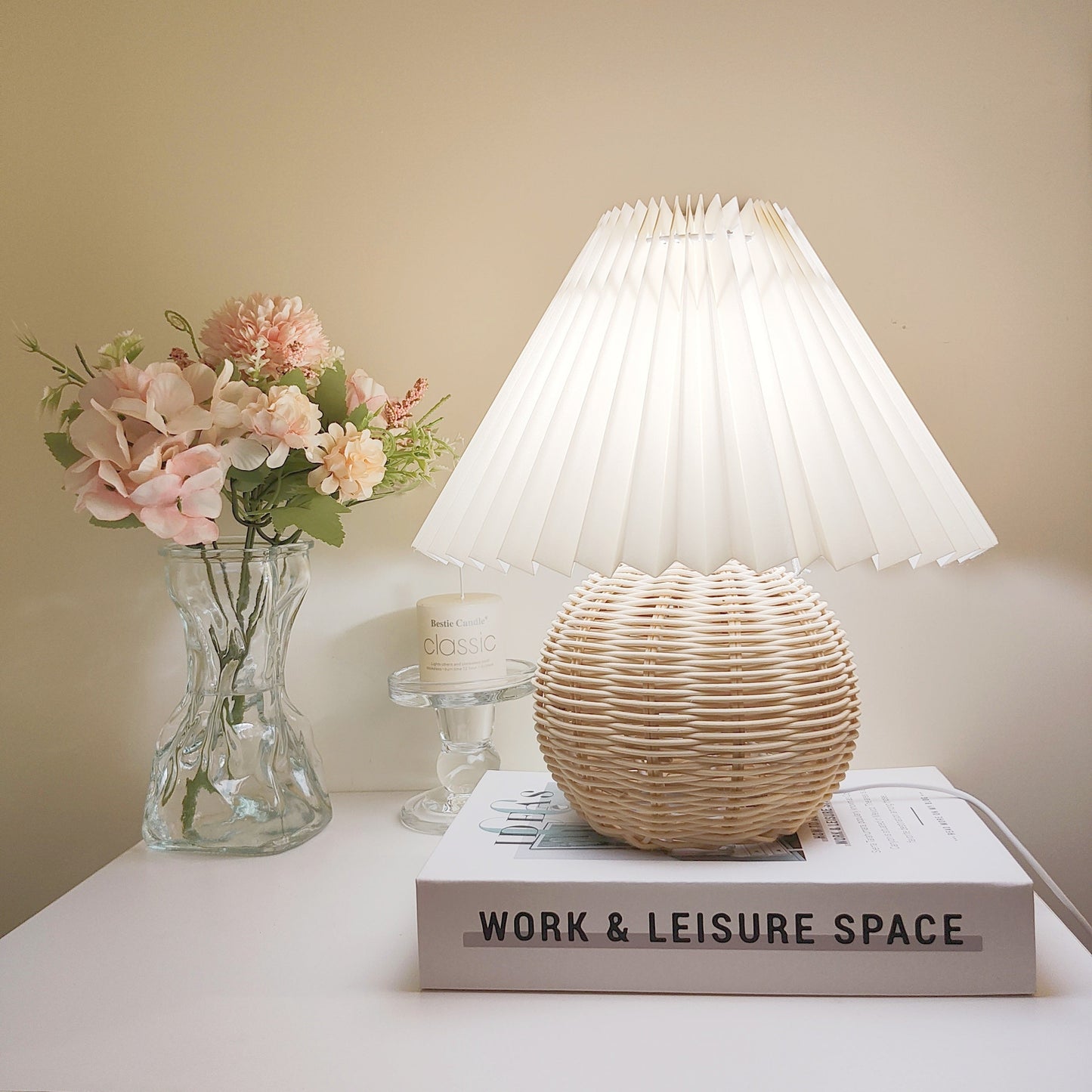 Bambu Vävd Bordslampa - Mysig och Finslipad Design