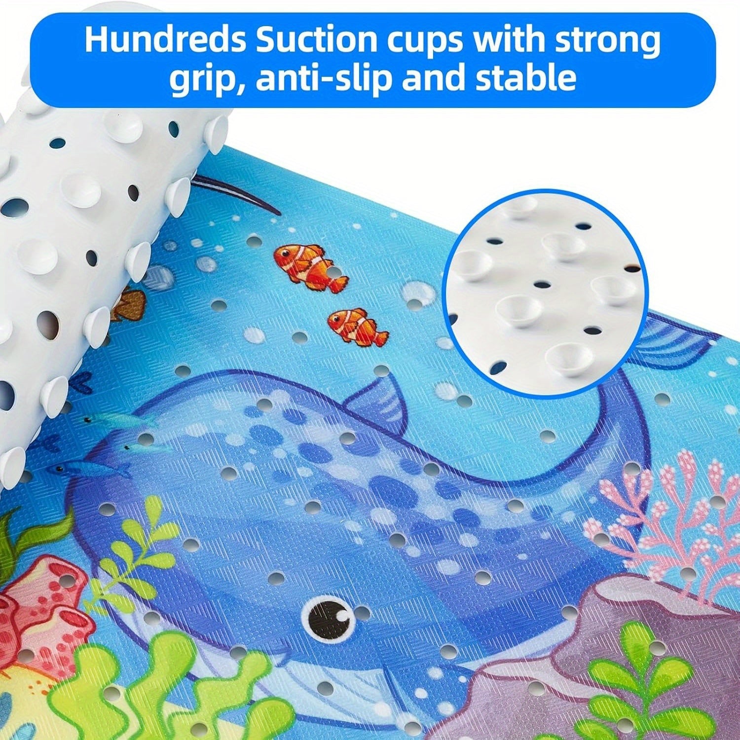 Extra lång halkfri badmatta – Maskintvättbar med sugkoppar