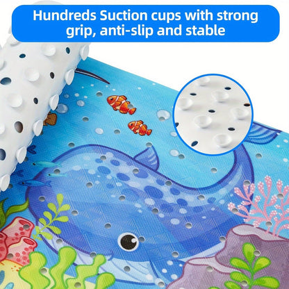 Extra lång halkfri badmatta – Maskintvättbar med sugkoppar