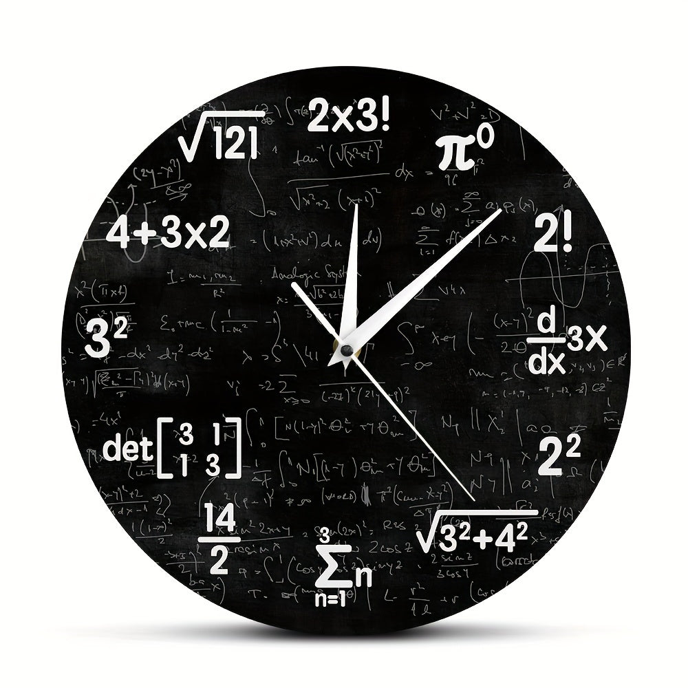 MathMirror - Stilla Akryl Väggklocka med Matematiska Formler