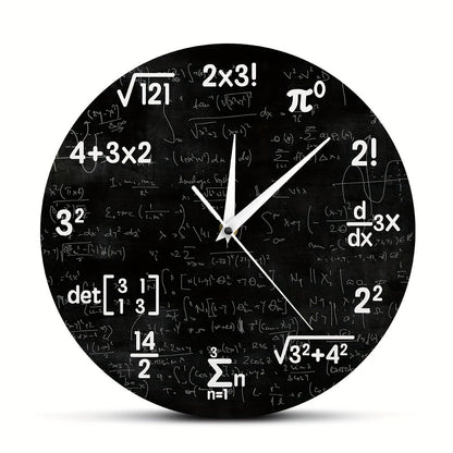 MathMirror - Stilla Akryl Väggklocka med Matematiska Formler