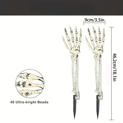 Halloween Solarskelett Armar – Luminösa skallar för trädgård &amp; dekoration