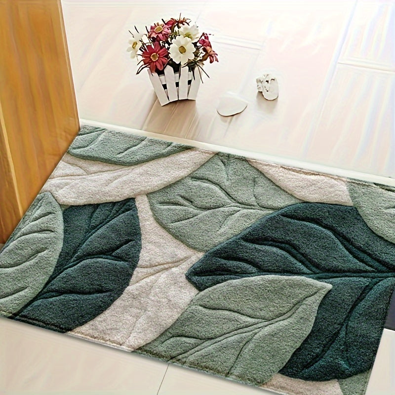 Leaf Badmat – Absorberande, Plysch och Bekväm för Badrummet