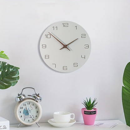 Minimalistisk nordisk väggklocka med tyst kvartsrörelse