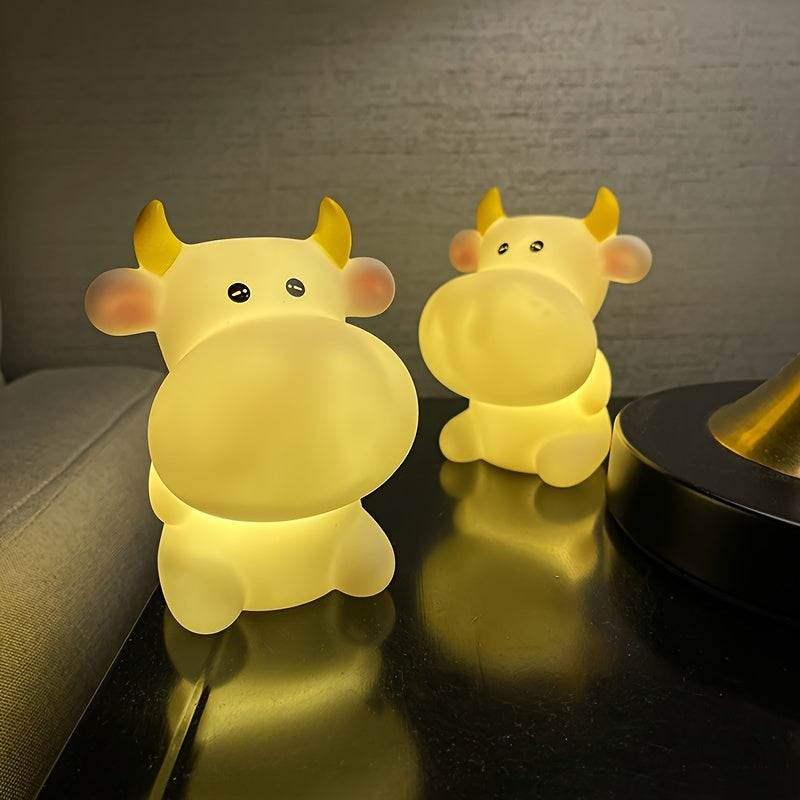 CowGlow - Söt Ko Nattlampa med Batteri för Barnrum Dekoration