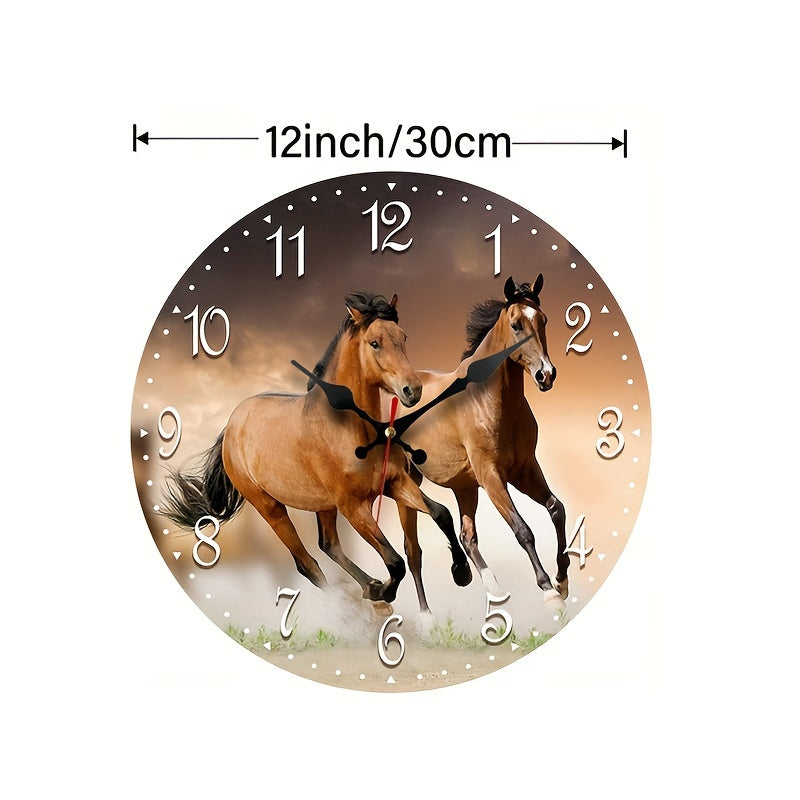 GallopTime - Tyst Väggklocka med Design av Löpande Häst