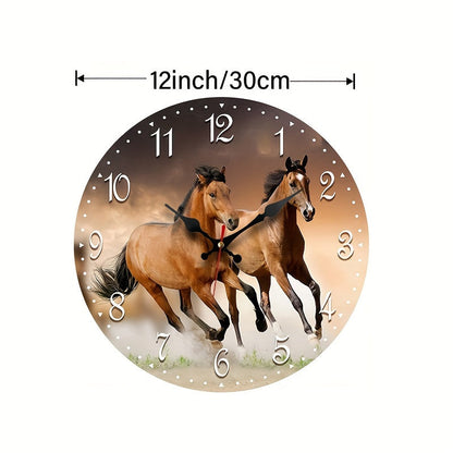 GallopTime - Tyst Väggklocka med Design av Löpande Häst