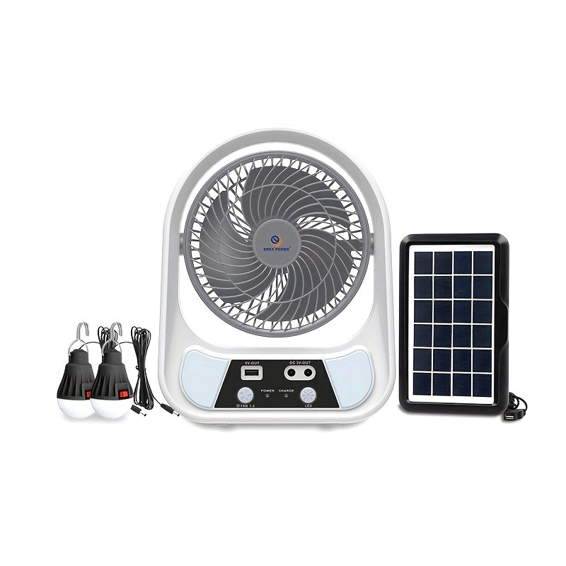 Carvallo-Ventilator SolventoGo | Med LED-nattljus & USB-powerbank | Bärbar & Uppladdningsbar | För camping & nödsituationer