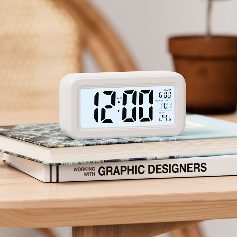 Digital väckarklocka med LCD-skärm - Datum- och temperaturvisning