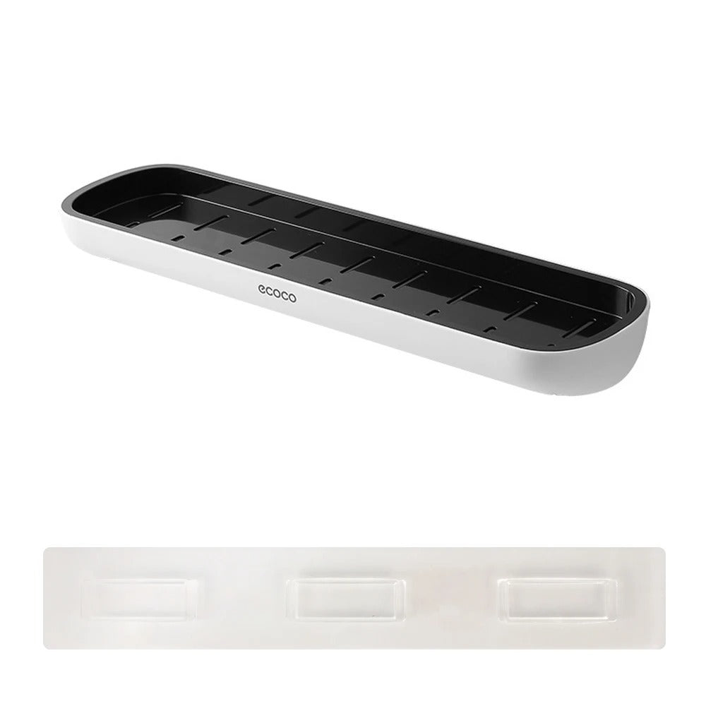 Väggmonterad schampo förvaringshylla – Ingen borrning badrumshylla med handdukshängare & duschorganisatör