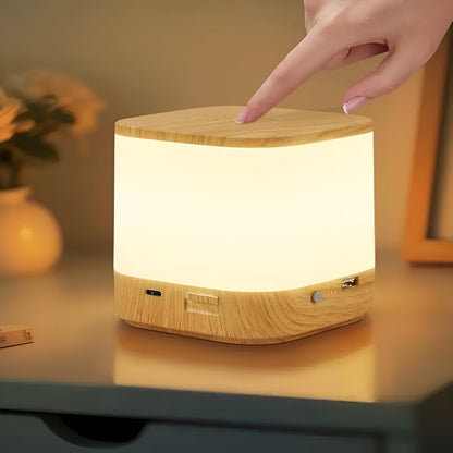 LED-bordlampa med touch-dimmer – Justerbar ljusstyrka och färgtemperatur | USB-laddning, timer, ideal för sovrummet