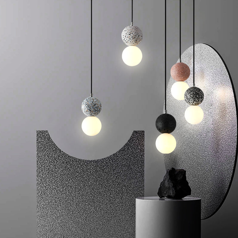 LumoSphere - Modern LED Hänglampa Svart Vit Glas