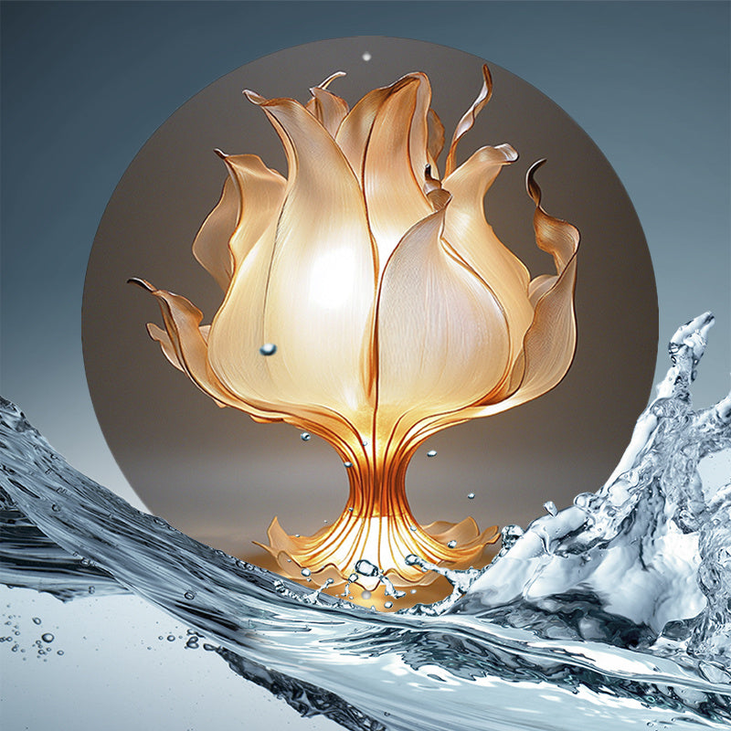 LotusLampa - Aluminium Blomma Bordslampa med LED Ljus