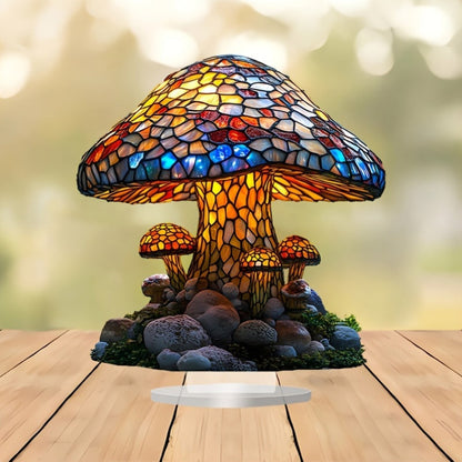 MushroomGlow - Bohemisk Akryl Bordslampa Utan Elektricitet