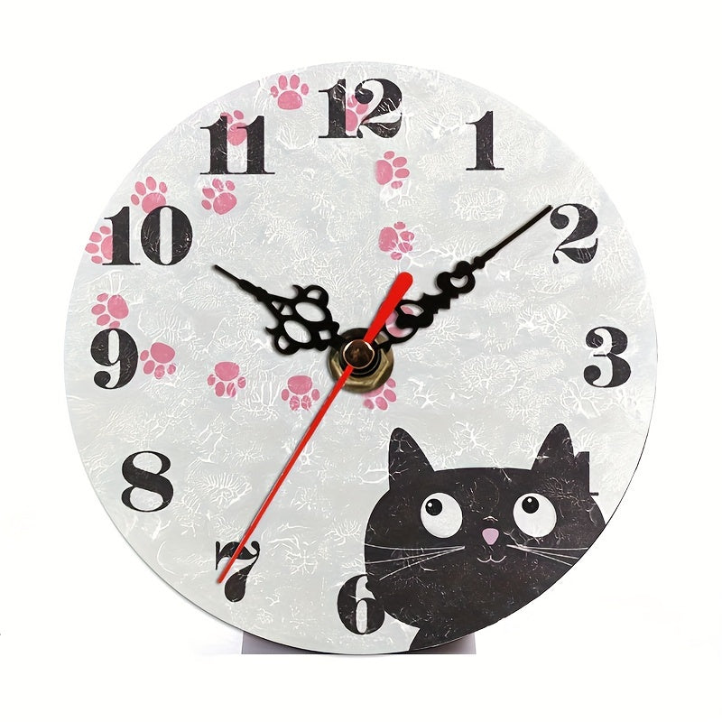 PurrTime - Söt Tyst Katt Väckarklocka för Rumsdekoration
