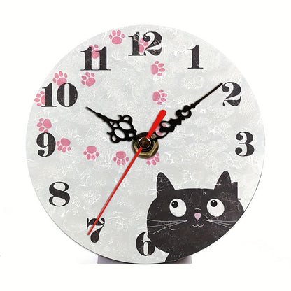PurrTime - Söt Tyst Katt Väckarklocka för Rumsdekoration