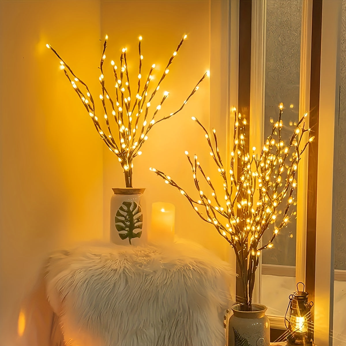 TwinkleBranch - 20 LED Taklampor, Batteridrivna, Dekorativ Belysning