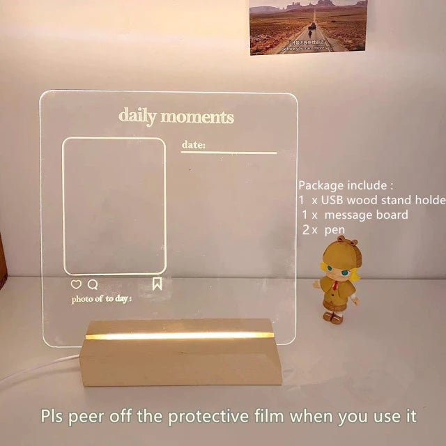 Carvallo – Stilig Akrilik Anteckningsbräda med Träställ