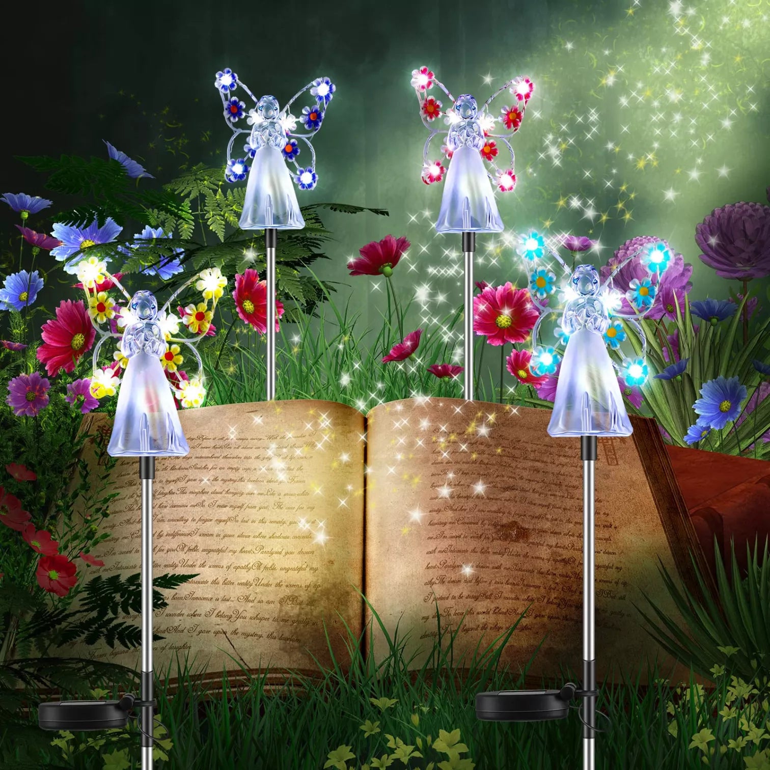 Luminous Haven Solar Angel LED Trädgårdslampa – Elegant utomhusbelysning för trädgårdar och minnesplatser
