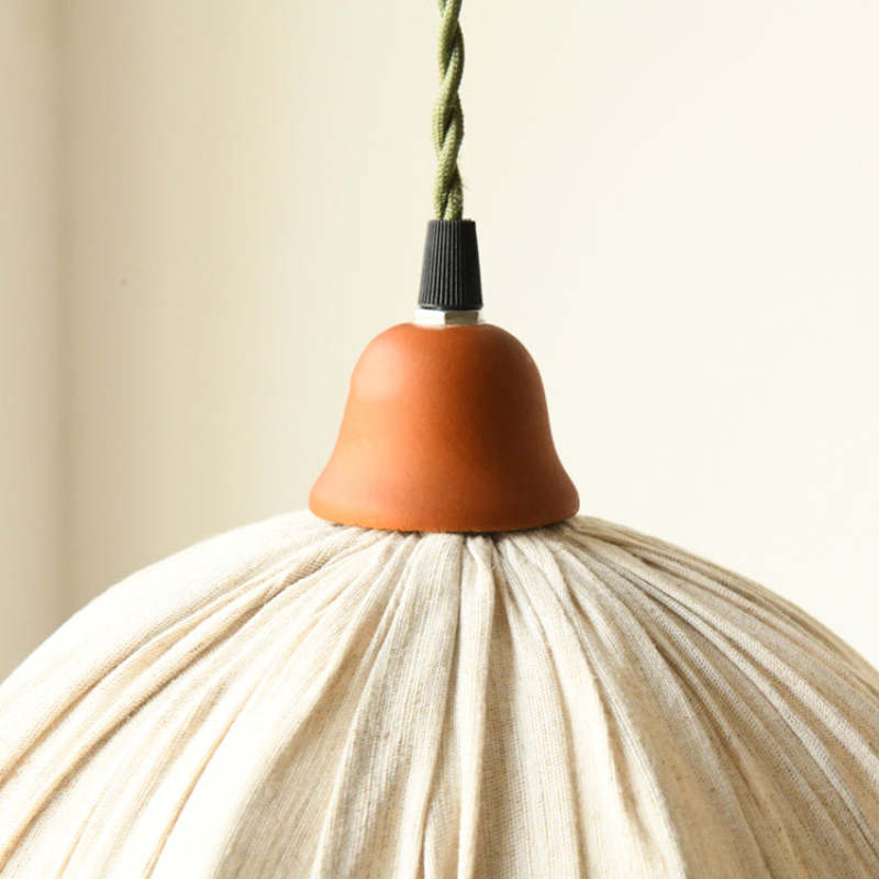 EcoLumi - Skandinavisk LED-hänglampa i beige tyg