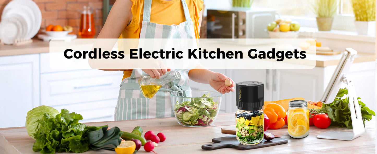 Royaleva Mason Jar Elektrisk Vakuumförslutare Kit Bärbar