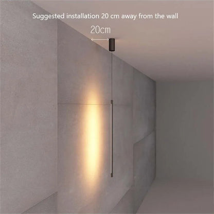 Pendellampa Slim Svart Metall Sänglampa