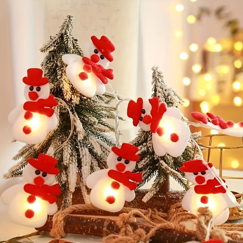 SnowGlow - LED Plysch Snöman Ljusgirland 1,5 Meter