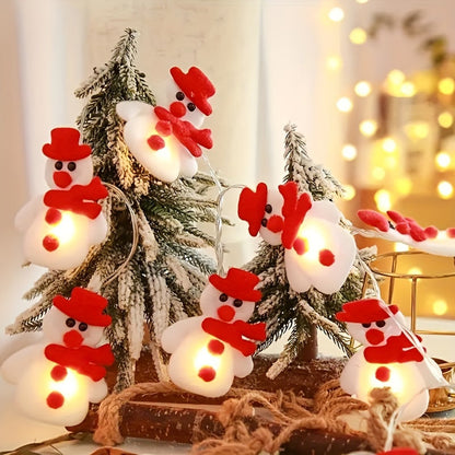 SnowGlow - LED Plysch Snöman Ljusgirland 1,5 Meter