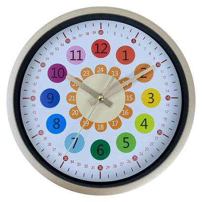 RainbowTime – Färgglatt väggur med ljudlös urverk för rolig inlärning