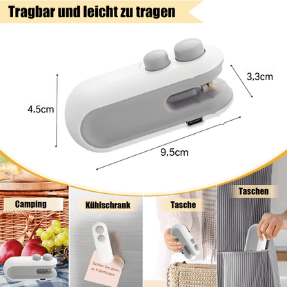 Carvallo - Mini-påseförseglare, Bärbart 2-i-1-verktyg