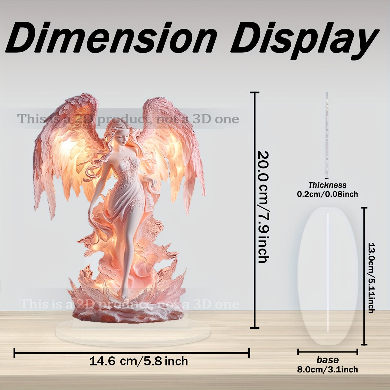 AngelGlow - Akrylängel Displaybord för Bords- och Hemdekoration