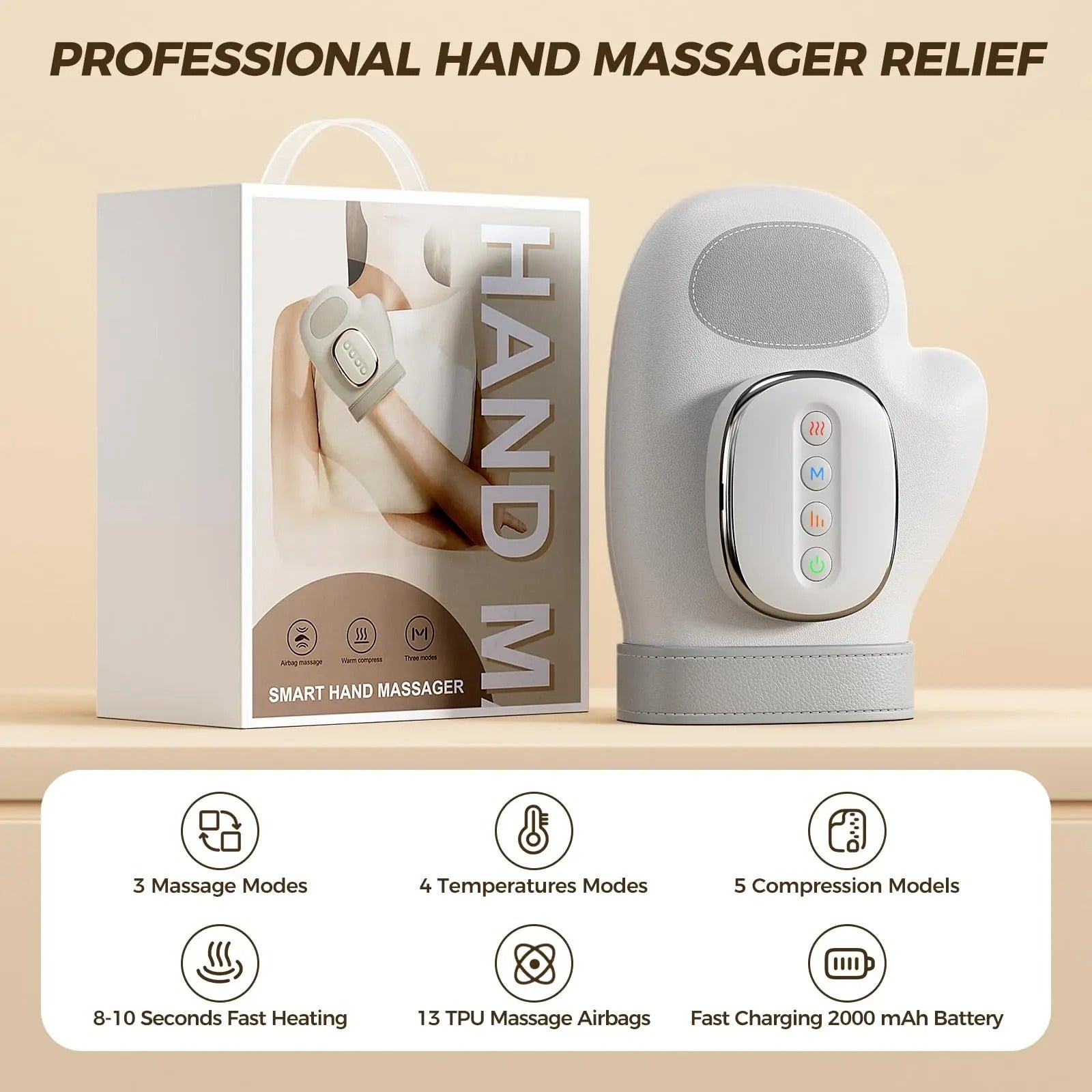 Professionell Handmassageapparat med värmekompression lindring