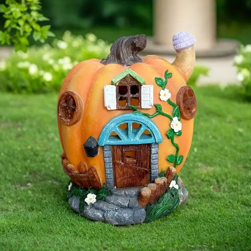 Halloween Solpumpahus – LED sagoberättande dekoration för trädgård och terrass
