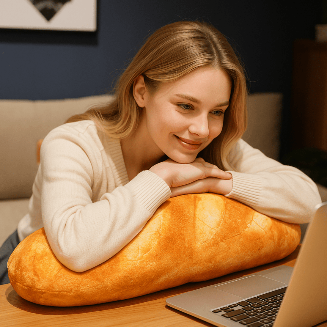BAGUETTINA – Plysch-Baguette-kudden för mysig komfort