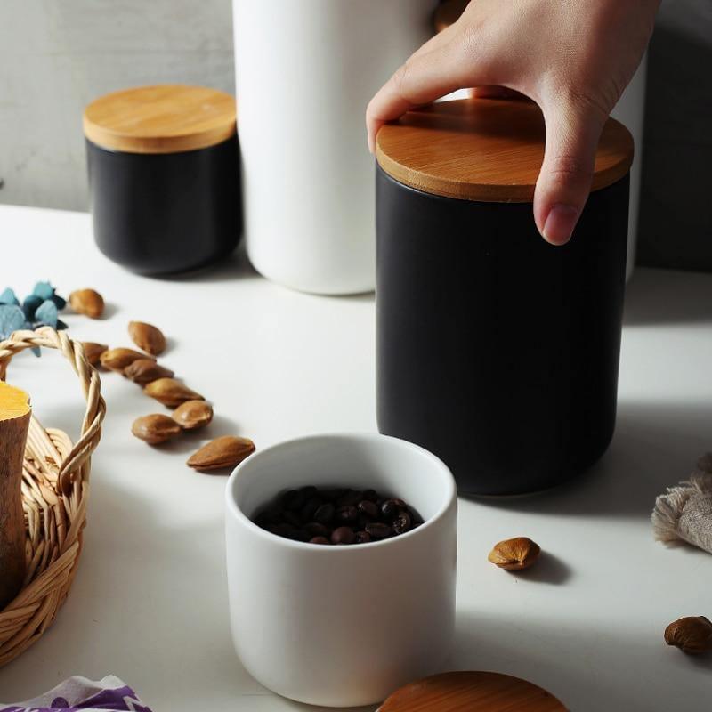 BambooFresh – Lufttäta keramikförvaringsburkar med naturliga bambulock