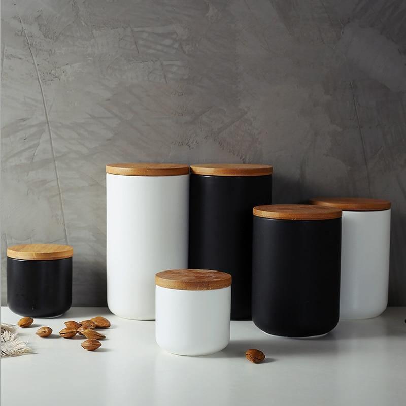 BambooFresh – Lufttäta keramikförvaringsburkar med naturliga bambulock