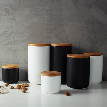 BambooFresh – Lufttäta keramikförvaringsburkar med naturliga bambulock
