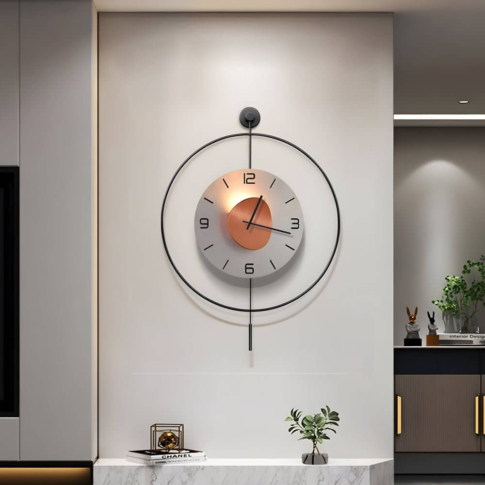 Rund LED Väckarklocka | Batteridriven | Hängande Metallklocka